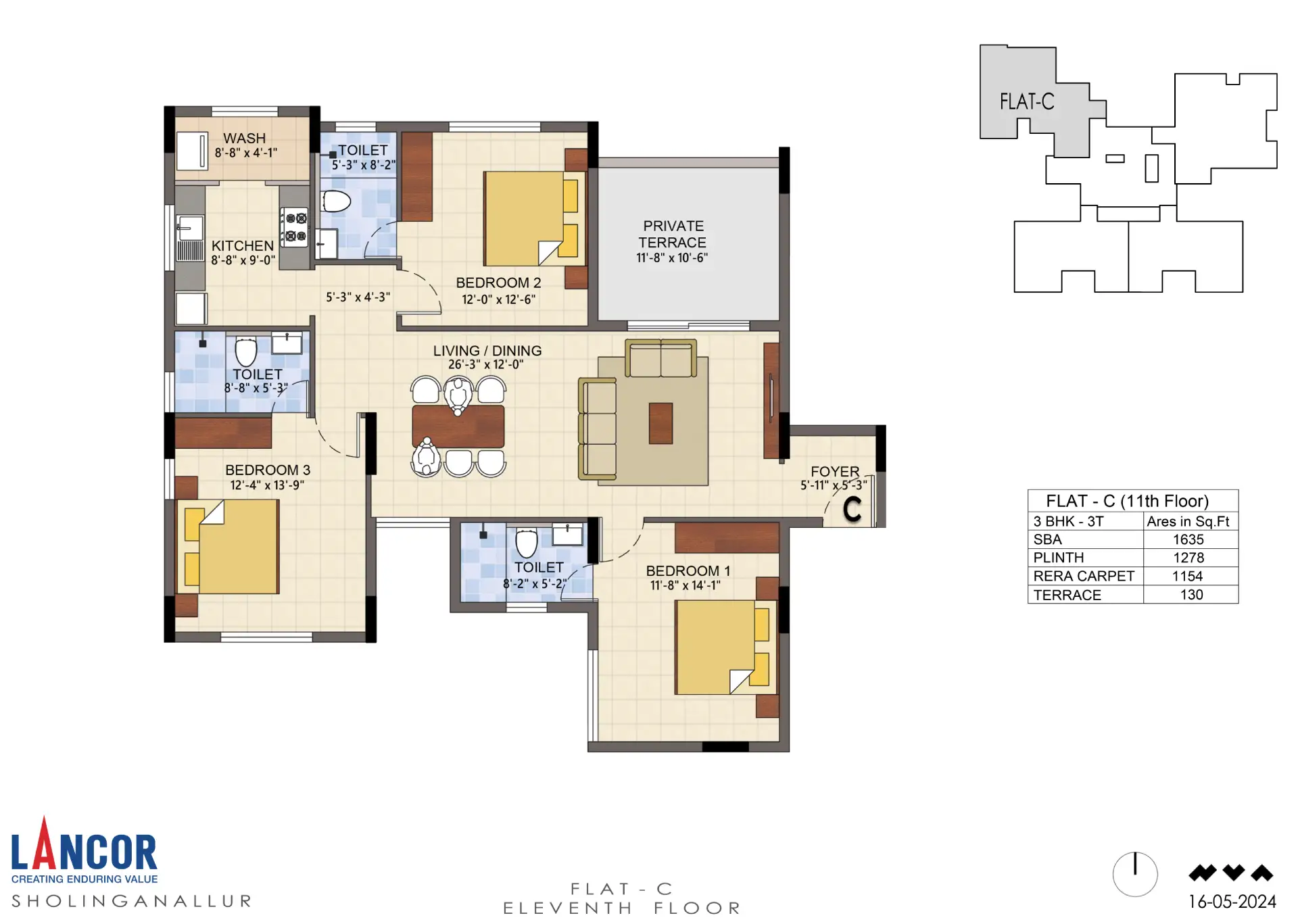 Flat C 11TH Floor Plan